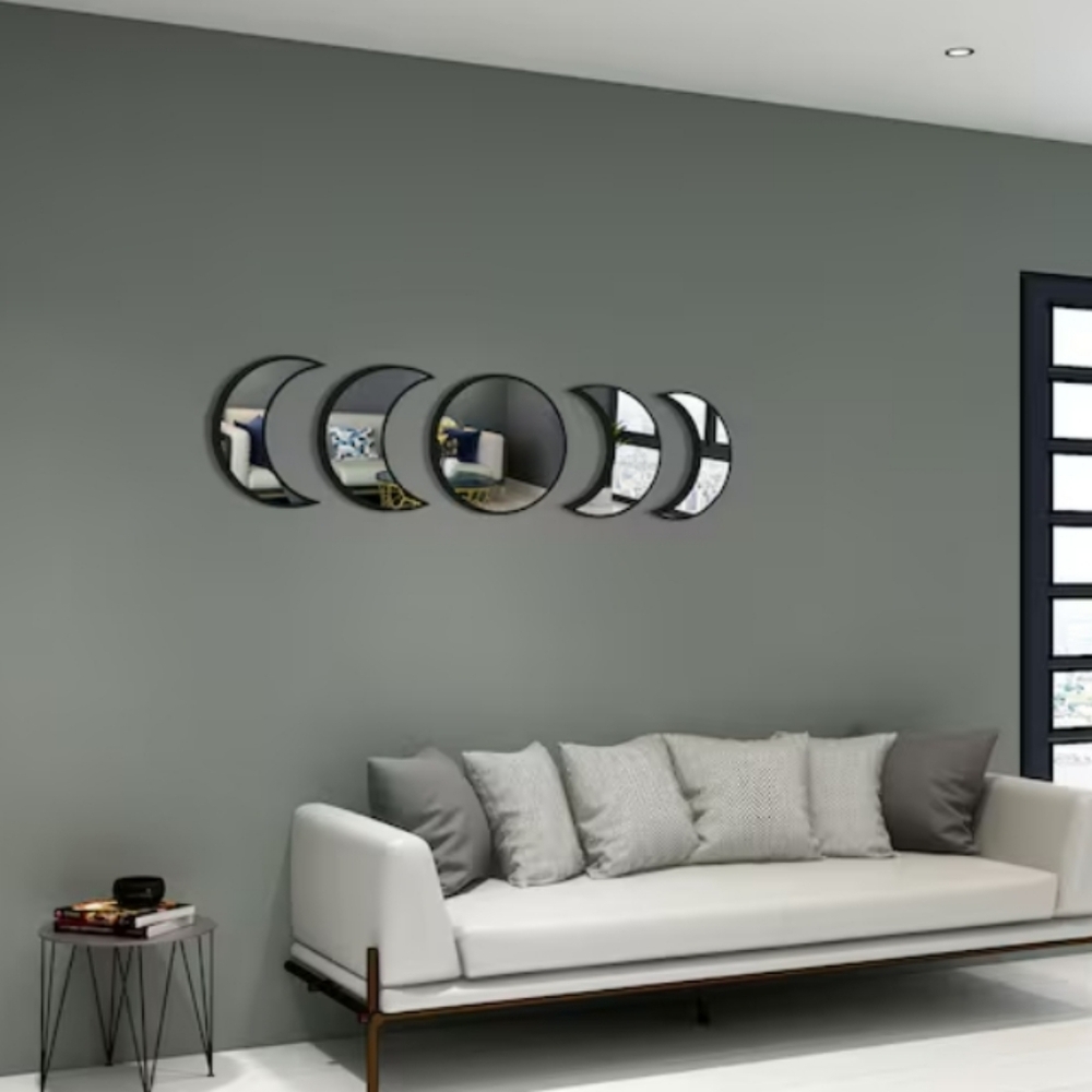 5 Pcs Moon Mirror Decor